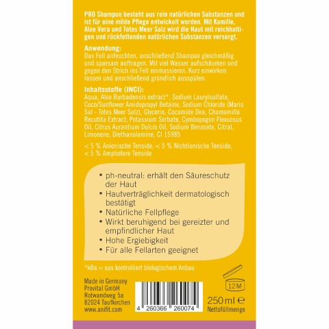 Cat Dog Accessories Pro Shampoo 250ml 1 Piece -3- Anifit